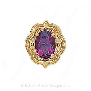 GS254 AMY - 14 Karat Gold Amethyst Slide 